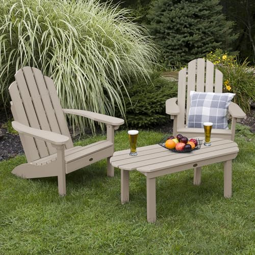 Highwood Classic Westport Adirondack 3-Piece Set, 2 Chairs & Coffee Table, Woodland Brown