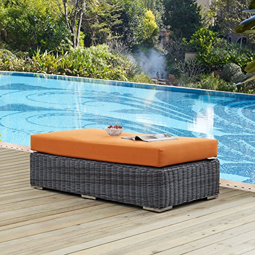 America Luxury - Outdoor Modern Contemporary Urban Design Rectangle Ottoman Orange