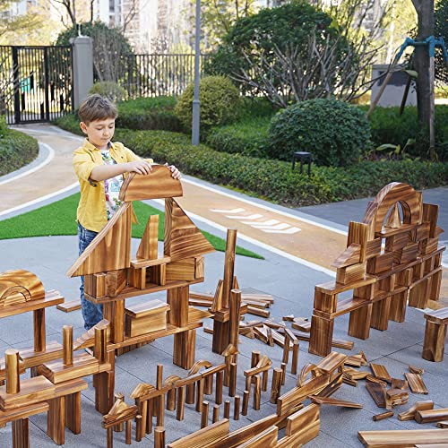 penepico Mega Outdoor Carbonized Wooden Building Blocks Set 54 pcs Jumbo Set
