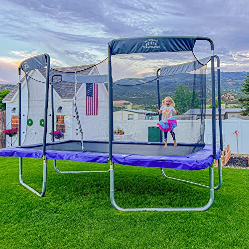Skywalker Trampolines 17ft Rectangle Olympic-Sized Trampoline with Enclosure Blue