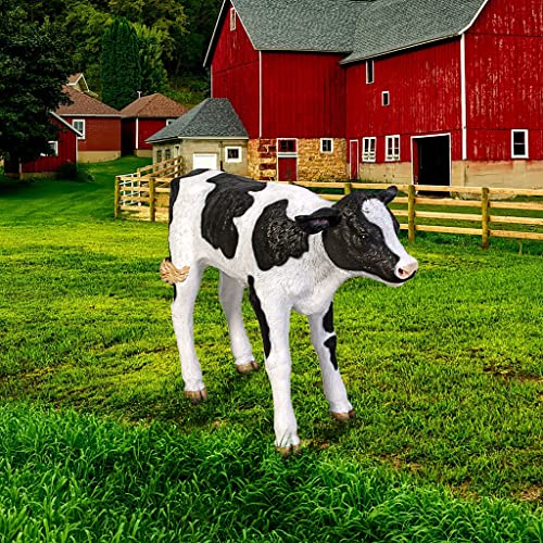 Design Toscano Buttercup Life Size Holstein Calf Dairy Cow Statue Full Color