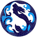 Artistry in Mosaics Mermaid Medallion Pool Mosaic 48" x 48" - Made in USA