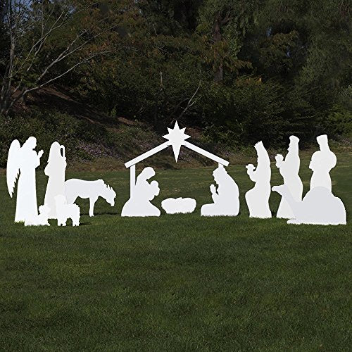 Outdoor Nativity Store Complete Weatherproof Nativity Scene Set - 12 Figures for Outdoor Christmas Decoration - Large, White