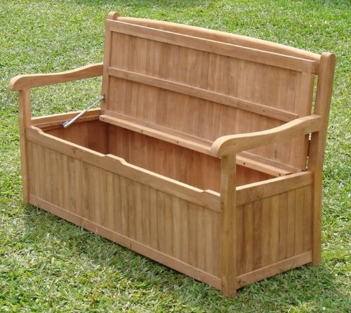 WholesaleTeak 5 Feet Grade A Teak Wood Luxurious Outdoor Garden Bench with Storage Box Teak