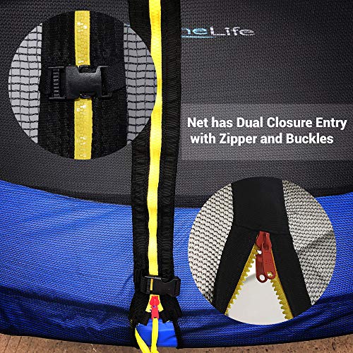 SereneLife Kids Trampoline with Net & Basketball Hoop Blue