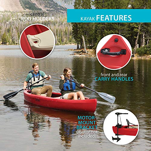 Lifetime Kodiak Canoe with 2 Paddles Red 13'