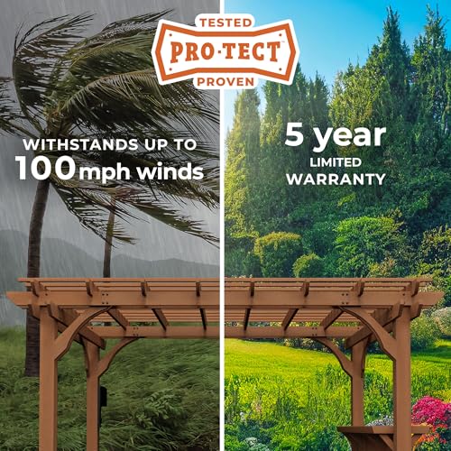 Backyard Discovery Ashland Cedar Wood Pergola Kit Medium Brown