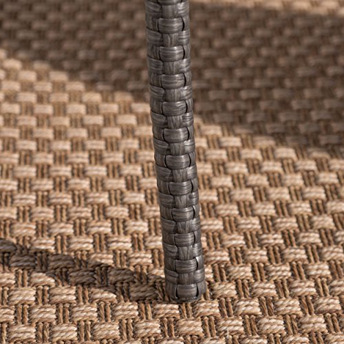 Christopher Knight Home Fiona Outdoor Stacking Wicker Square Dining Set, 9-Pcs Grey