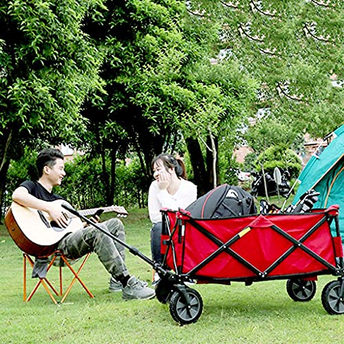 5sssallefaa Folding Wagon Garden Cart Red 105x43x85cm