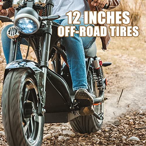 TOXOZERS 2500W Fat Tire Electric Scooter with Seat Black