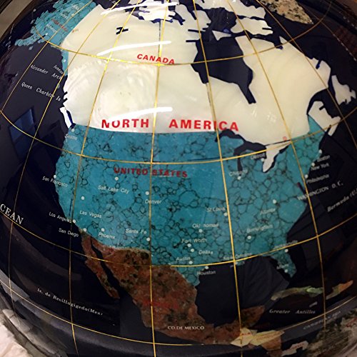 Unique Art Since 1996 Collector's Edition Blue Jasper Globe with Silver Stand