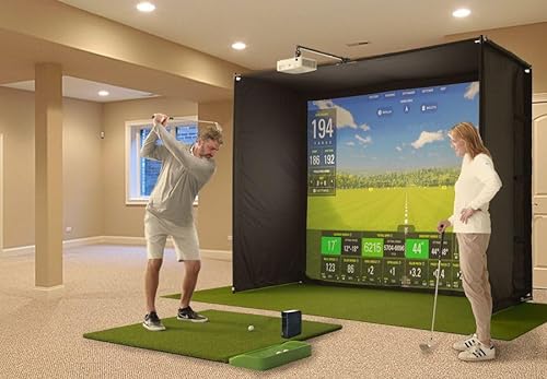 SkyTrak Golf Simulator Studio Pro Package with Metal Case, Enclosure, Software, Mat, Projector, Ball Tray - Studio 10-10 Blue