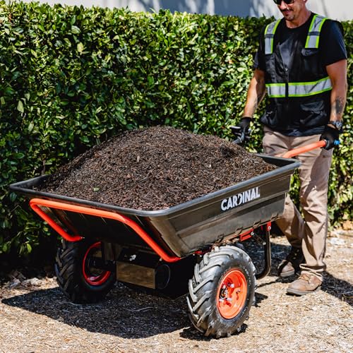 Cardinal Heavy Duty Electric Utility Cart 40V Battery-Powered Wheelbarrow Black