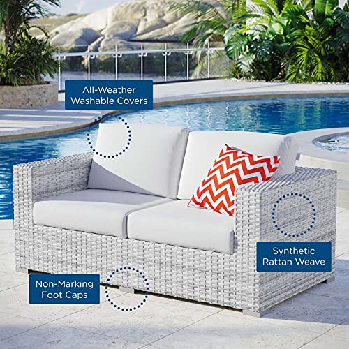 Modway EEI-4306-LGR-WHI Loveseat Light Gray White