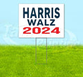 TampaPrinting Harris Walz Yard Sign 18" x 24" with Metal Stake