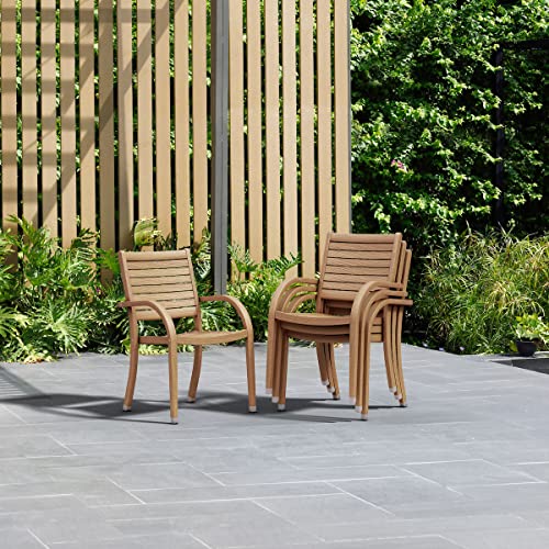 Brampton Azores 9-Piece Rectangular Outdoor Dining Set Light Teak Finish