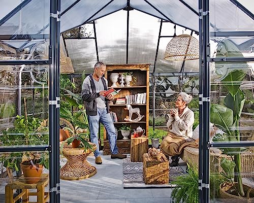 Palram Canopia 12x10 Garden Solarium Greenhouse Charcoal Gray