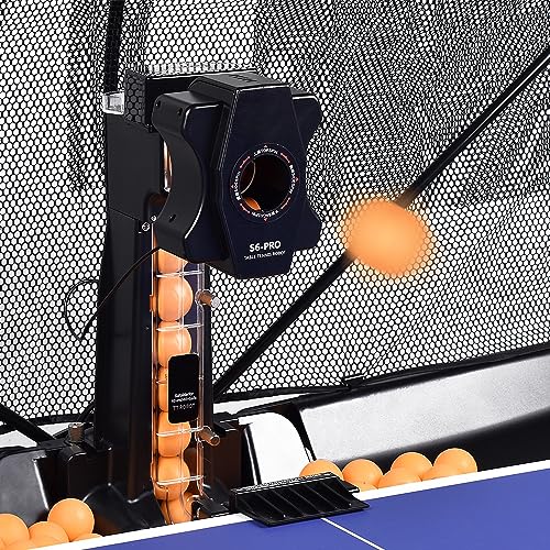WAYMARK S6-PRO Table Tennis Robot Trainer with Net & 100 Balls Black