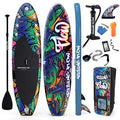 SereneLife Inflatable Stand Up Paddle Board Black