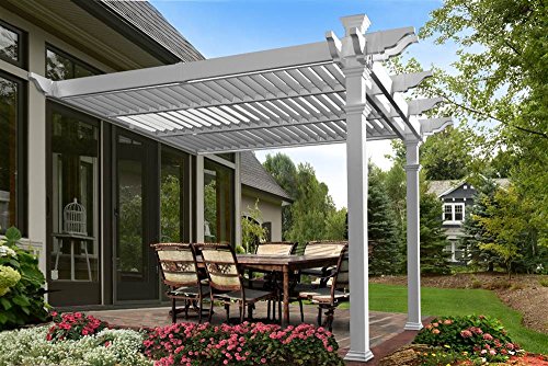 Vita Elysium 12' x 12' Attached Louvered Pergola White