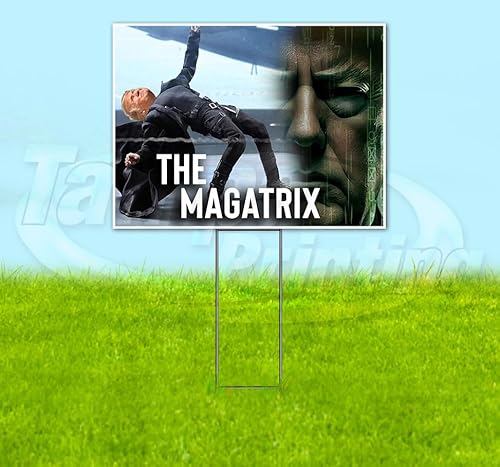TampaPrinting Trump Magatrix Yard Sign 18" x 24" with Metal Step Stake