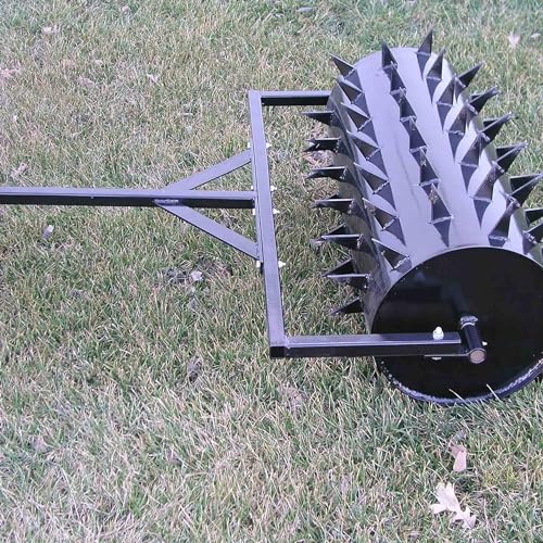 Yard Tuff 48 Inch Wide Drum Spike Aerator with Pin Style Hitch Black