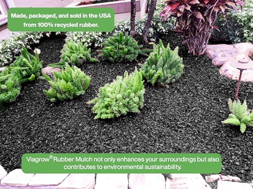 Viagrow Black Rubber Mulch for Playgrounds and Landscapes 75 cu. ft.