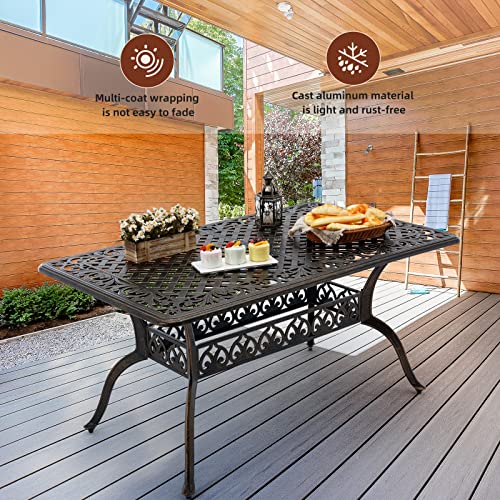 Attliahome 7-Piece Cast Aluminum Outdoor Dining Set Bronze