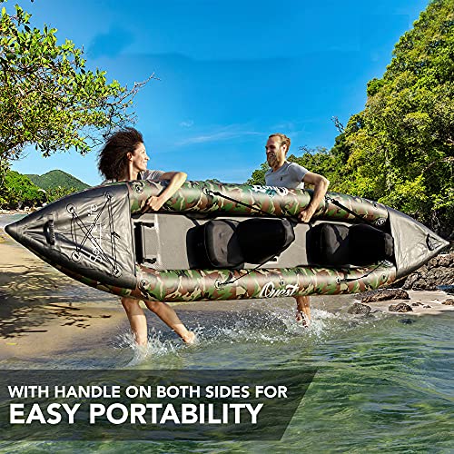SereneLife 2 Person Inflatable Kayak Camo