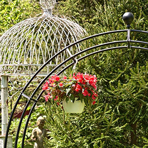 Zaer Ltd. Large Elegant Round Garden Arch Moon Gate Black