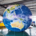 Air-Ads Supplies Giant Inflatable Globe Map Balloon 16ft Blue