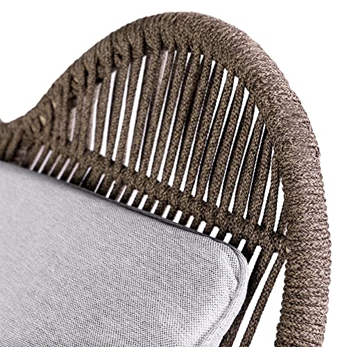 Armen Living Fanny Outdoor Patio Rocking Chair Dark Eucalyptus and Truffle