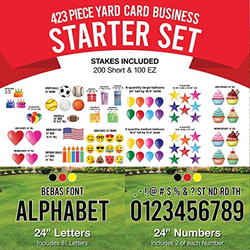 VictoryStore Yard Card Rental Business Startup Kit 423 Piece Set Multi