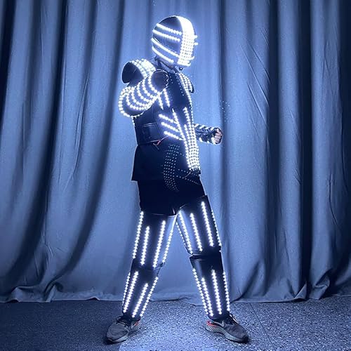 Earthradius LED Robot Costume Performance Suit Medium Black