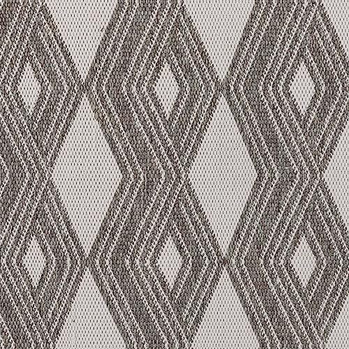 Benzara Handwoven Diamond Indoor Outdoor Area Rug 8x10 Pebble Gray