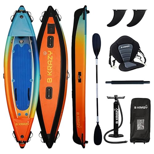Bkrazy High Pressure Inflatable Kayak 1 Person Complete Package Azur 11.5''