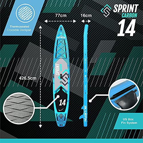 Bluefin SUP 14′ Sprint Carbon Stand Up Paddle Board Kit Blue