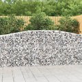 Arched Gabion Baskets 2 pcs 157.5"x19.7"x39.4"/47.2" Galvanized Iron White Black Other