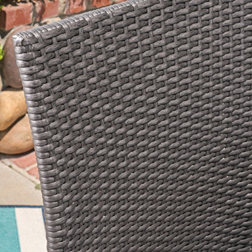 Christopher Knight Home Liam Outdoor 7 Piece Wicker Dining Set Grey