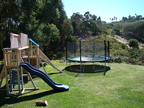 Galactic Xtreme Round Trampoline 14 FT with Net Enclosure Green and Black