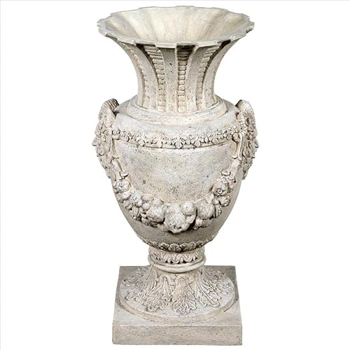 Design Toscano Greek Pan of Olympus Architectural Garden Urns Set of Two Roman Stone