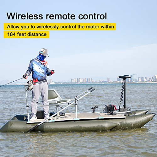 AQUOS Haswing Trolling Motor 24V 80LBS 60inch with Remote & Quick Release Bracket Black