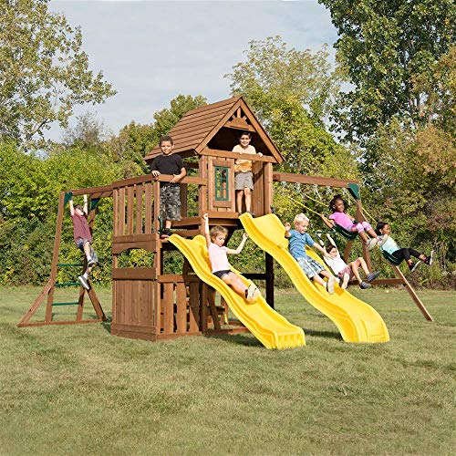 Swing-N-Slide Timberview Wooden Play Set Brown