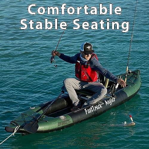 Sea Eagle 385FTA Fasttrack Inflatable Green Fishing Kayak with Accessories
