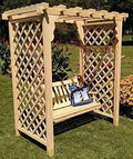 Backyard Crafts Amish-Made Covington Cedar Arbor with Swing - 6' Wide Unfinished