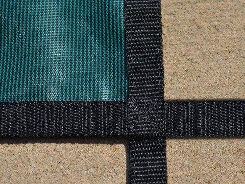GLI Pool Products Secur-A-Pool Mesh Safety Cover System 18x36 Ft with Center End Step Green