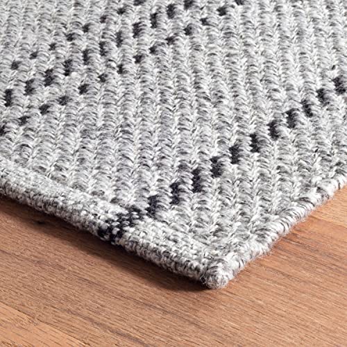 Dash & Albert Handwoven Melange Stripe Rug 8x10 Feet Grey/Black