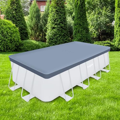 Funsicle Durable Rectangular Pool Cover for Oasis and Activity Pools Gray