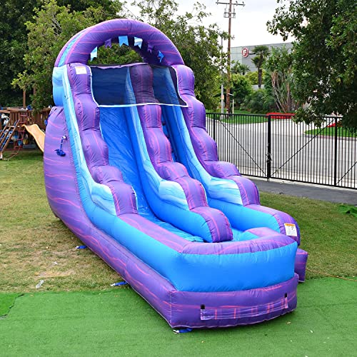 JumpOrange 15’ Cotton Candy Inflatable Water Slide with Splash Pool Commercial Grade