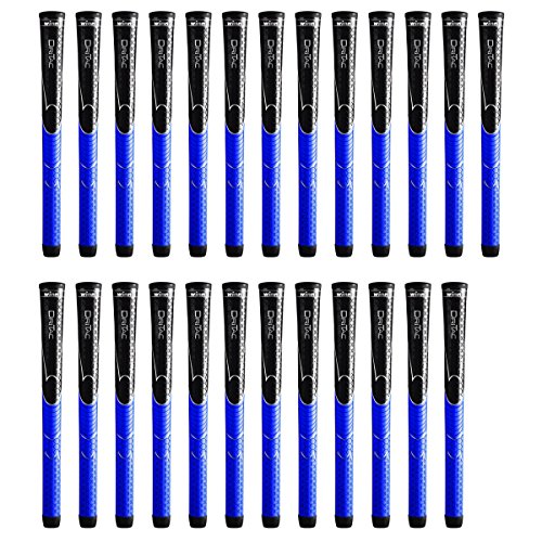 Winn Dri-Tac Midsize (+1/16 Inch) Golf Grip Bundle Black/Blue 25 Piece